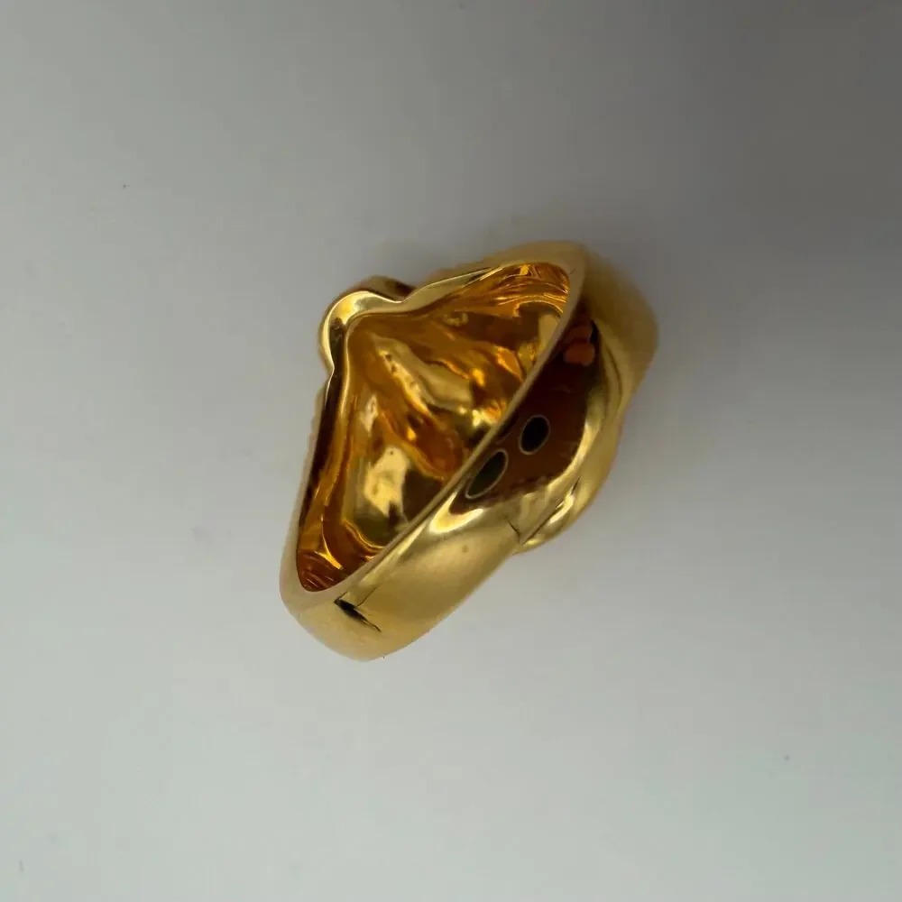 Lowell Hays Elvis Presley Lion Head Ring 18K Gold Plated Size 9